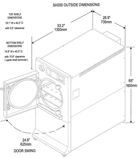 autoclave dimensions